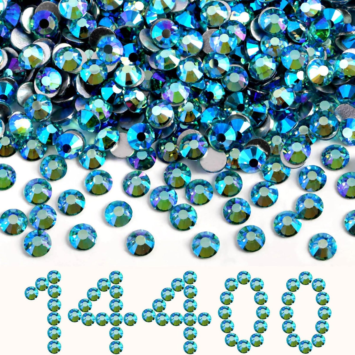Beadsland Flatback Rhinestones Bulk,14400pcs Crystal Rhinestones for Nails Crafts DIY Decoration, Crystal, SS16, 3.8-4.0mm - Image 15