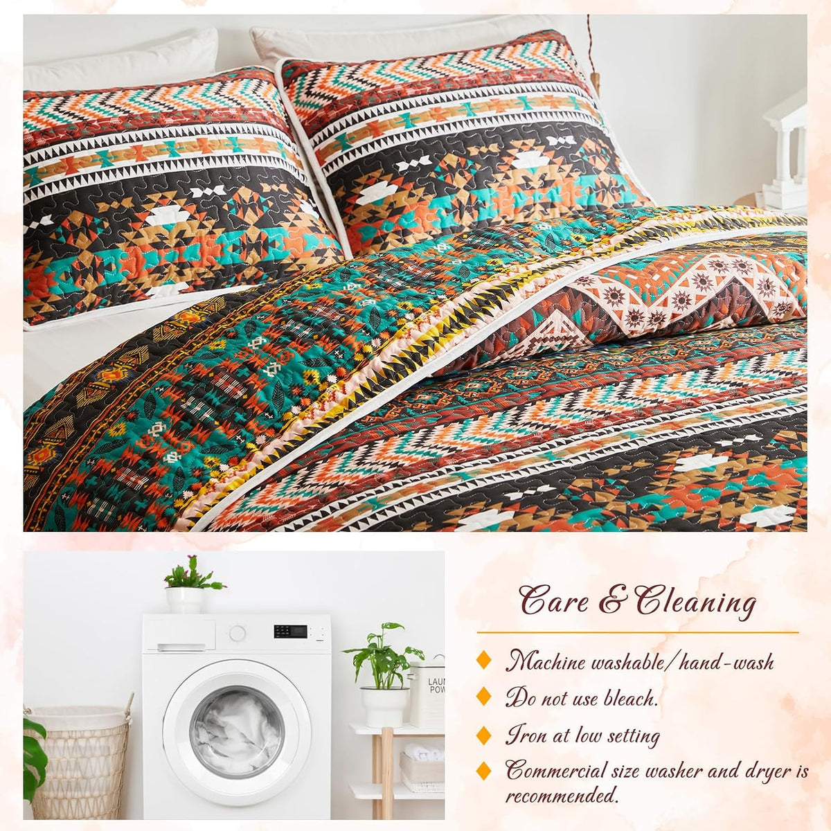 Tititada microfiber quilt with pillow shams
