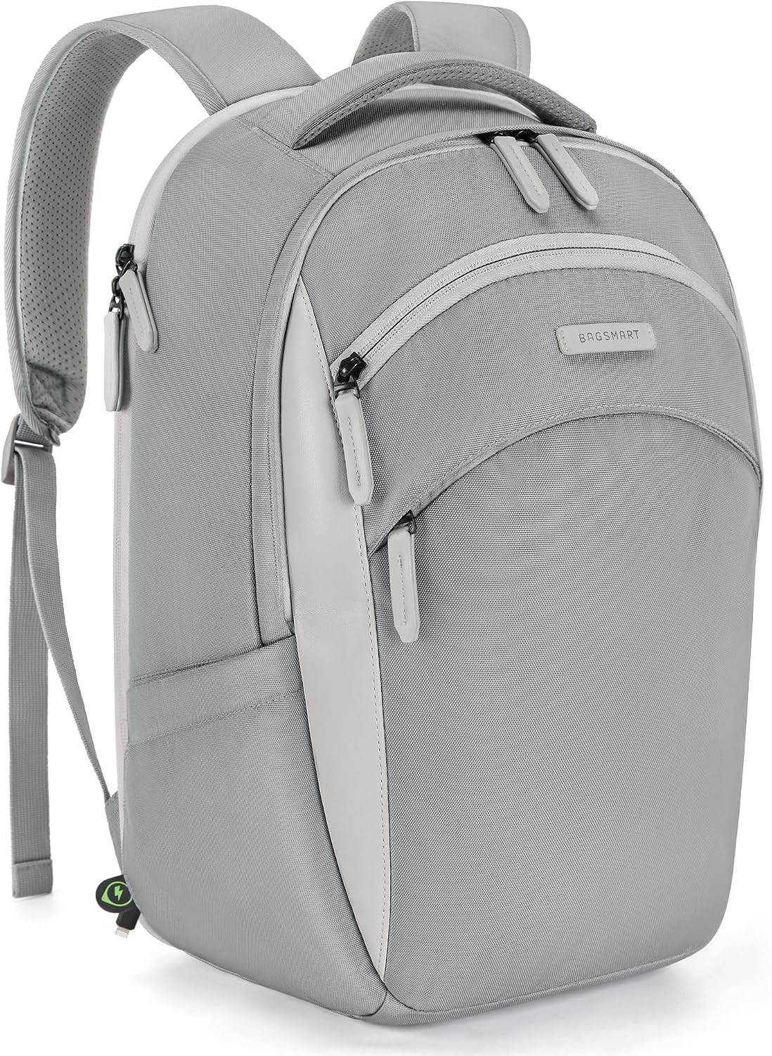 BAGSMART laptop backpack front view showing grey design