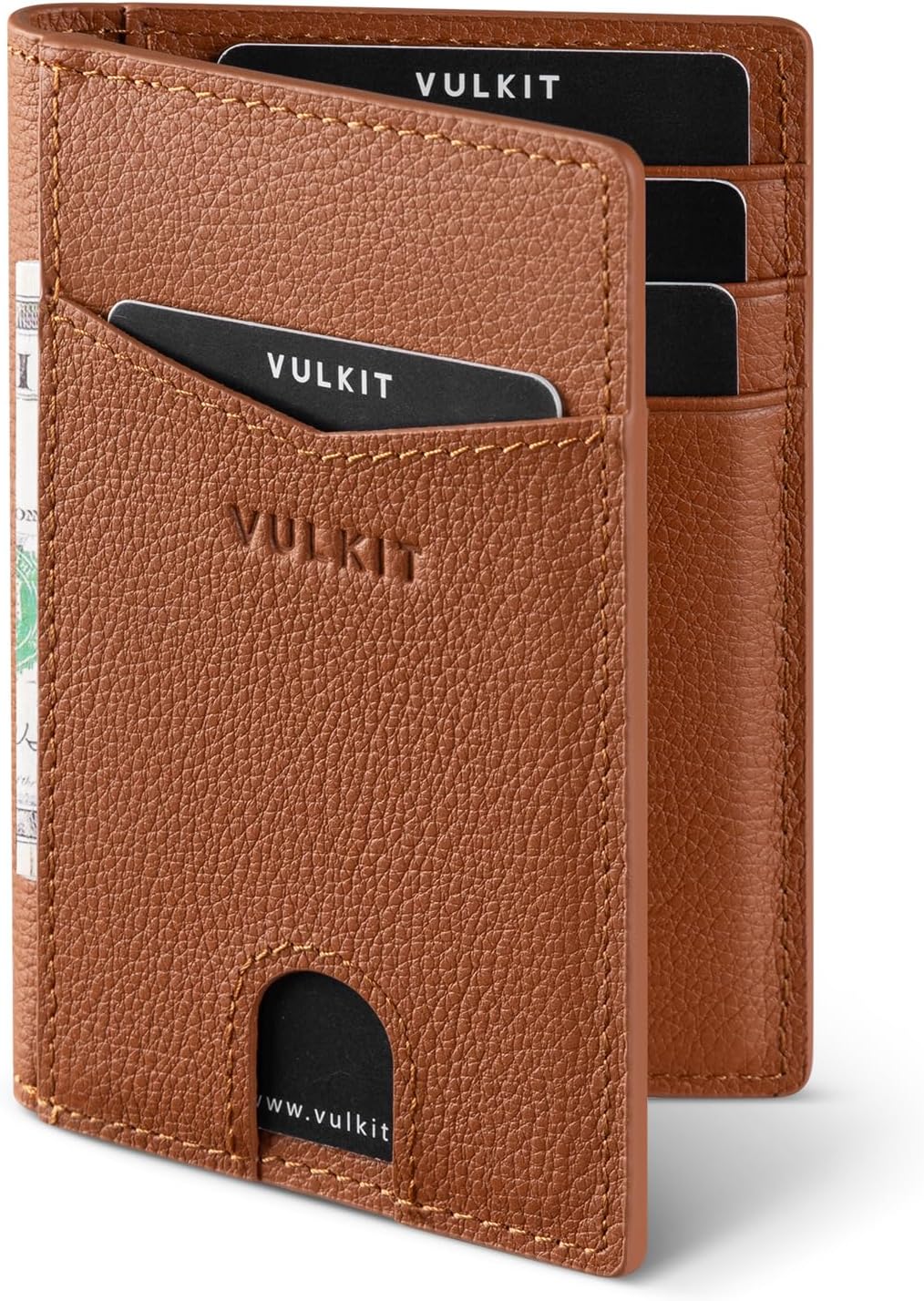 VULKIT Bifold Front Pocket Slim Wallet RFID Blocking Minimalist Thin Leather Credit Card Holder Wallet for Men and Women Carbon Fiber - Image 13