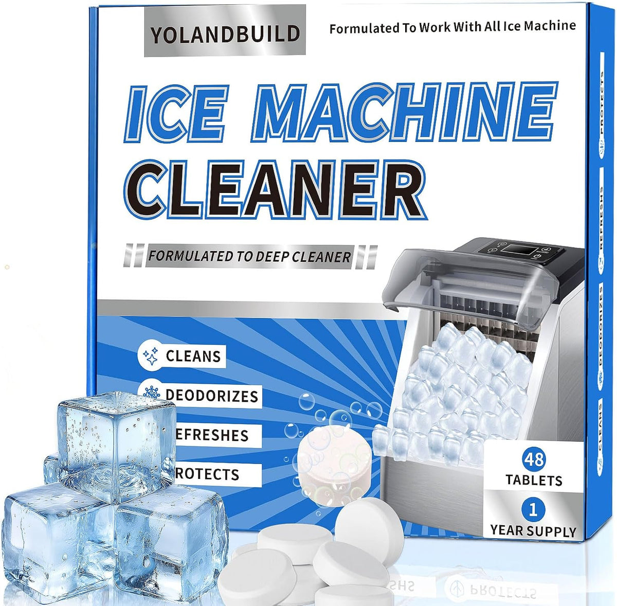 YoLandBuild ice machine cleaner tablets box front view
