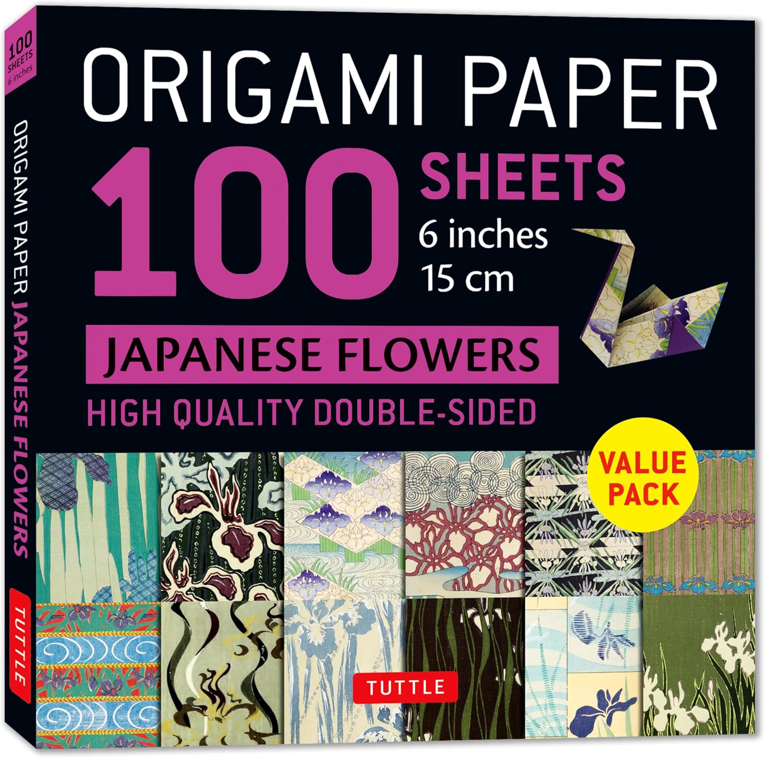 Origami Paper 100 sheets Japanese Flowers 6" (15 cm): Double-Sided Origami Sheets Printed with 12 Different Patterns (Instructions for Projects Included) - Image 1