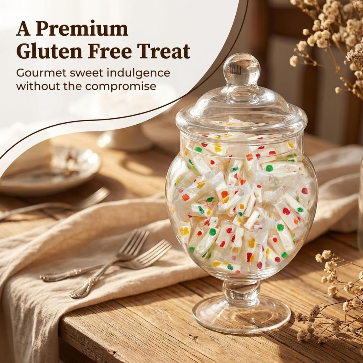 Colorful USA candy treats by ASOZI featuring soft chewy nougat blocks with jelly pieces.