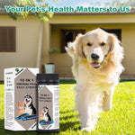 SaySummer pet care kit demonstrating how to hold the test strip horizontally.