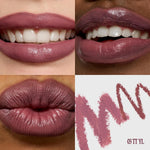 Fwee dual coloring stick lip liner swatches on deep berry tones