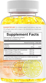 Micro Ingredients Kids Omega-3 Fish Oil, 240 Veggie Softgels | Vegan Omega 3 with 200mg DHA | Lemon Flavored | Fish Oil Alternative from Algae Oil | No Fishy Smell or Aftertaste - Image 9