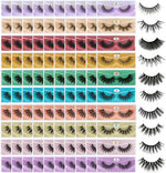 FARRED Wholesale False Lashes 100 Pairs 10 Styles Medium Length Vegan Eyelashes Fluffy Volume Strip Lashes Bulk 10 Portable Boxes Fake Eyelashes Mixed Natural Look 3D Faux Mink Lashes (mix 100pair) - Image 1