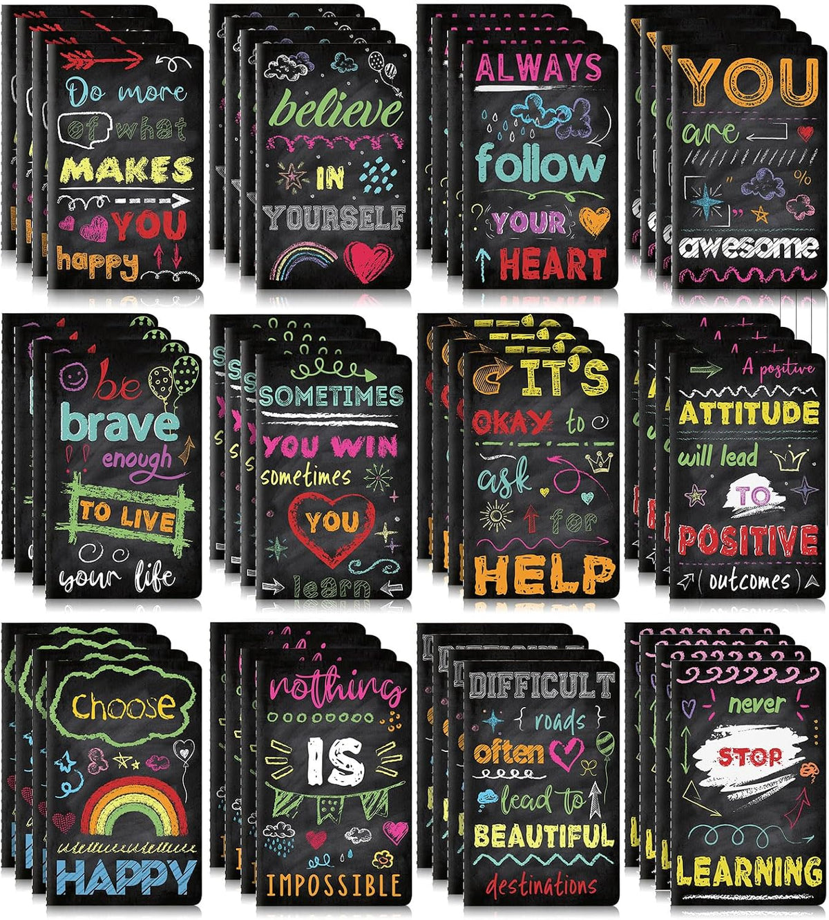 Outus 24 Pieces Mini Inspirational Notepads Motivational Small Pocket Journal Notebook Inspiring Note Pads Gift for School Office Travel Coworkers Supplies, 12 Styles (Plaid Style) - Image 13
