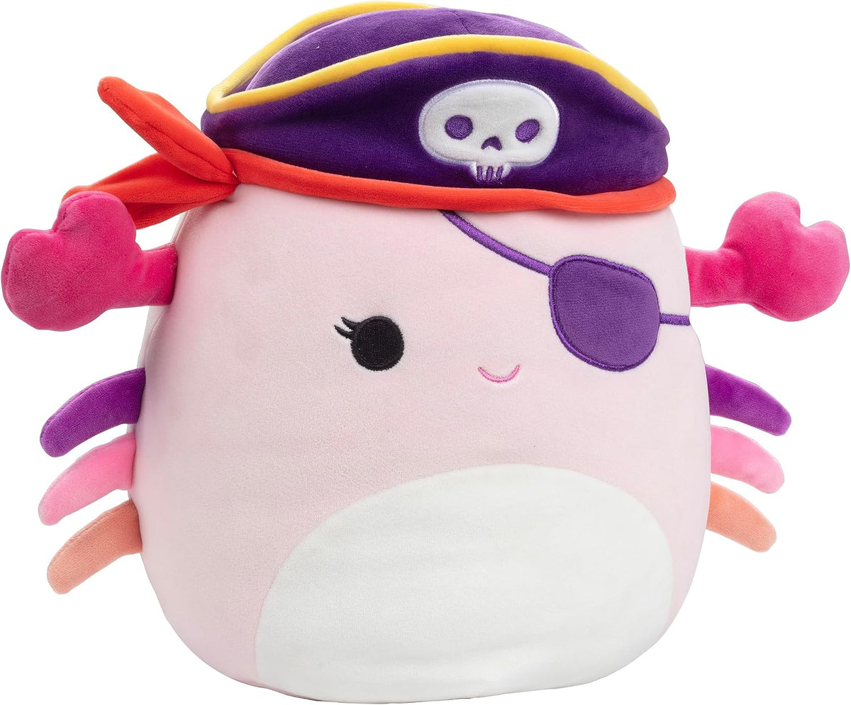 Squishmallows Cailey Pirate Crab side angle showing purple hat