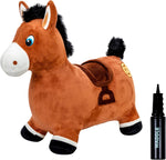 Waddle Inflatable Animal Hopper brown horse front view showing plush cover and ears
