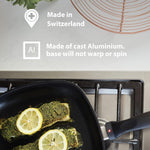 Swiss Diamond 9.5 inch casserole top view showing diamond coating