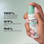 Milani Make It Last spray held in hand for scale