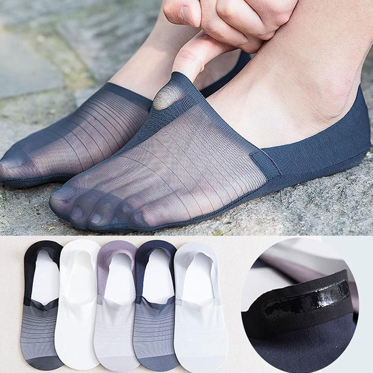 Coloredlife ultra low cut boat socks side angle