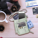 WALNEW RFID travel pouch worn discreetly under clothing for secure travel