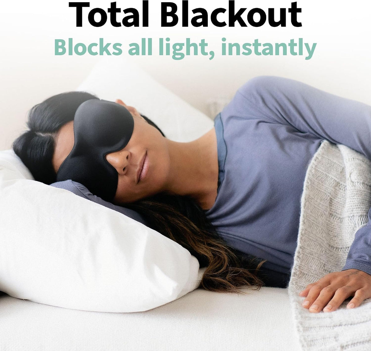 Nidra purple sleep mask folded for travel