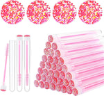 Dming disposable mascara brushes front view in clear diamond tubes