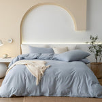 JIYUAN twin washed cotton duvet cover set front view