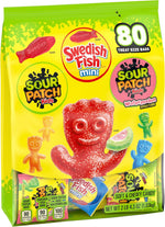 SOUR PATCH KIDS and SWEDISH FISH Mini Soft & Chewy Gummy Candy Variety Pack, Bulk Candy, 80 Treat-Size Snack Packs - Image 10