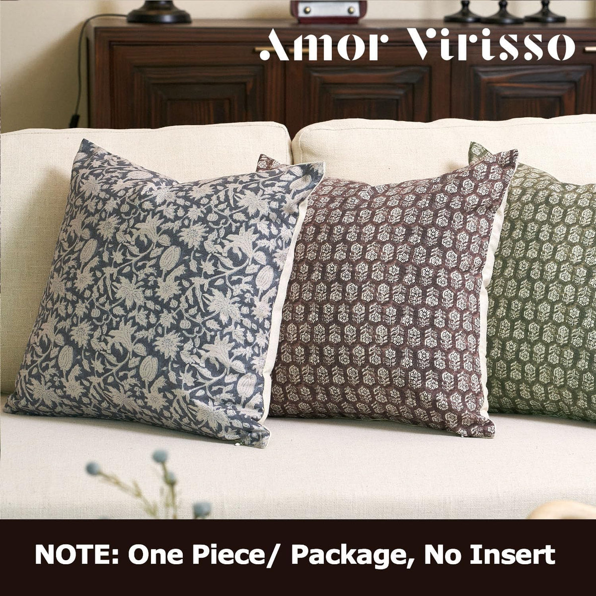 Amor Virisso neutral accent sofa pillow cover fabric texture