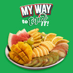 Tajin chili lime spice blend used as a savory topping for snacks