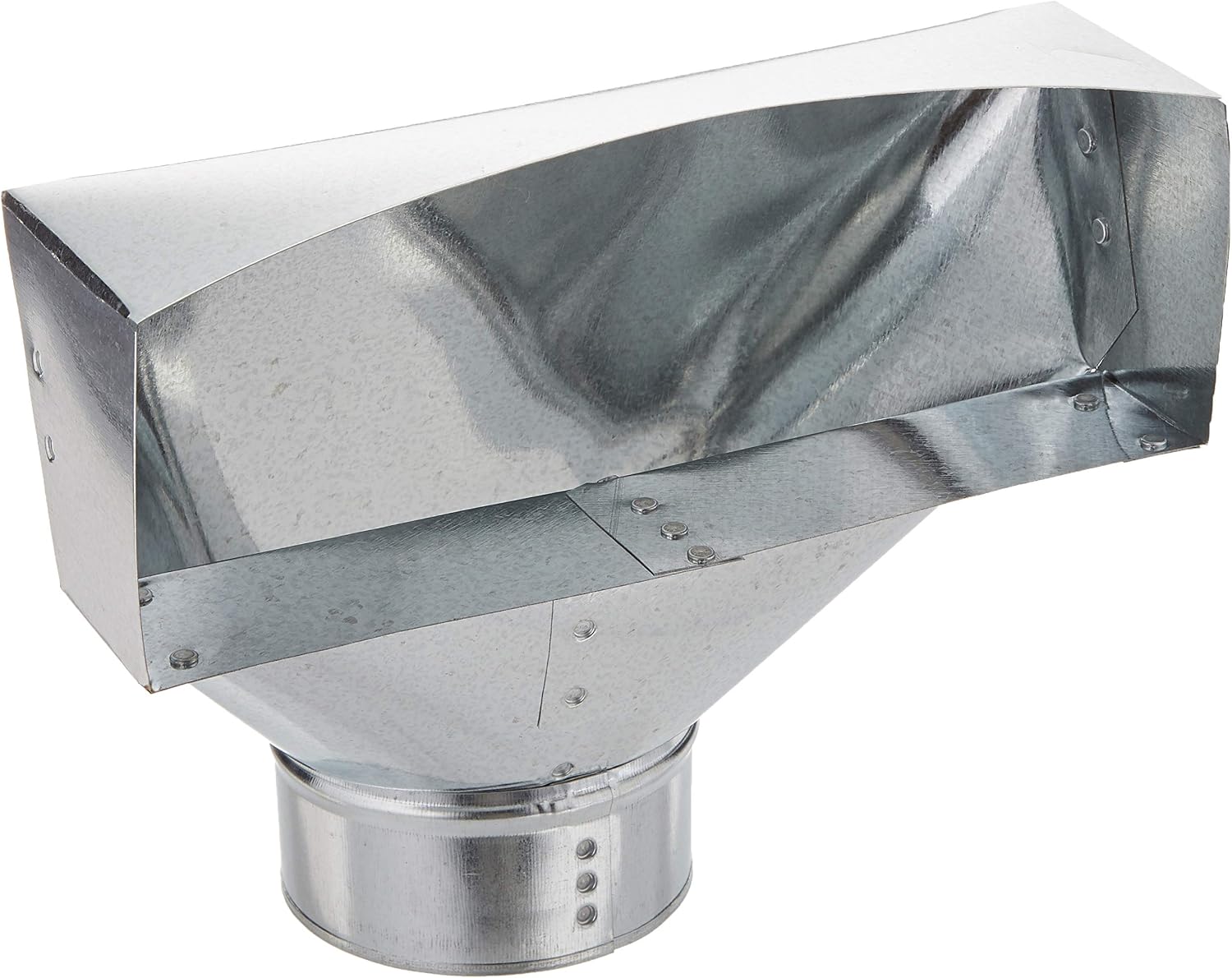 Imperial duct angle boot front view galvanized steel fitting