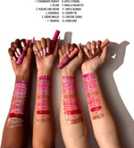 NYX liquid lip gloss texture and buttery formula showcase