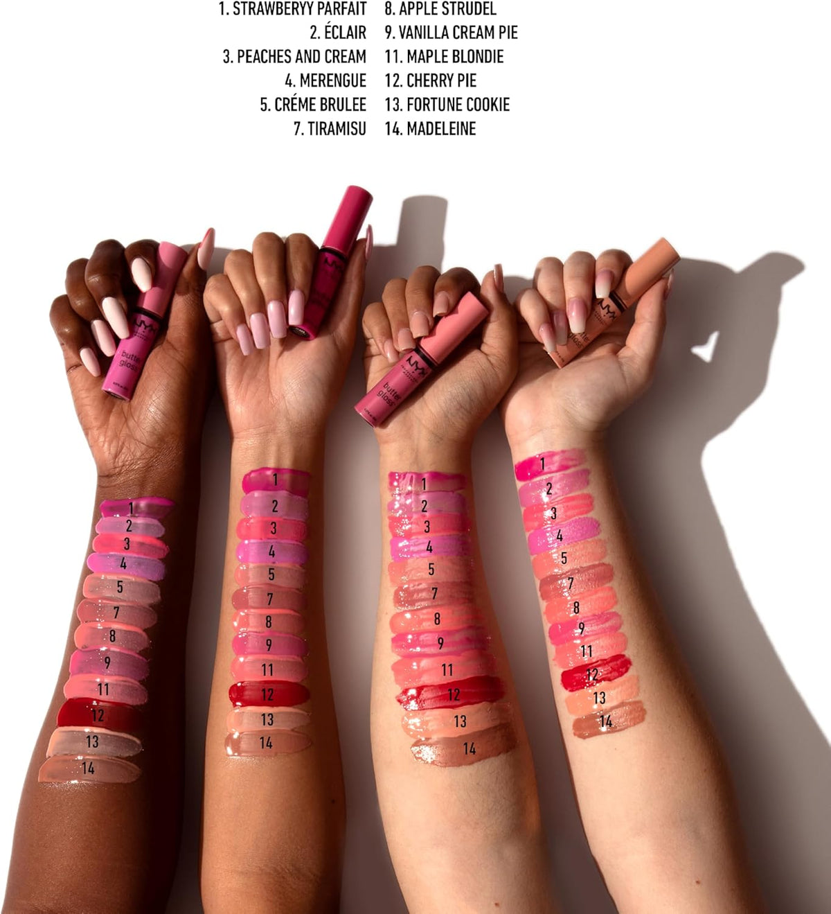 NYX liquid lip gloss texture and buttery formula showcase