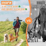 Removable dog leash splitter extensions showing adjustable length clips