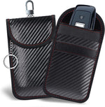 Dwarfoo Faraday key fob protector front view carbon fiber pouch