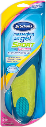 Dr. Scholl's massaging gel sport replacement insoles front view packaging