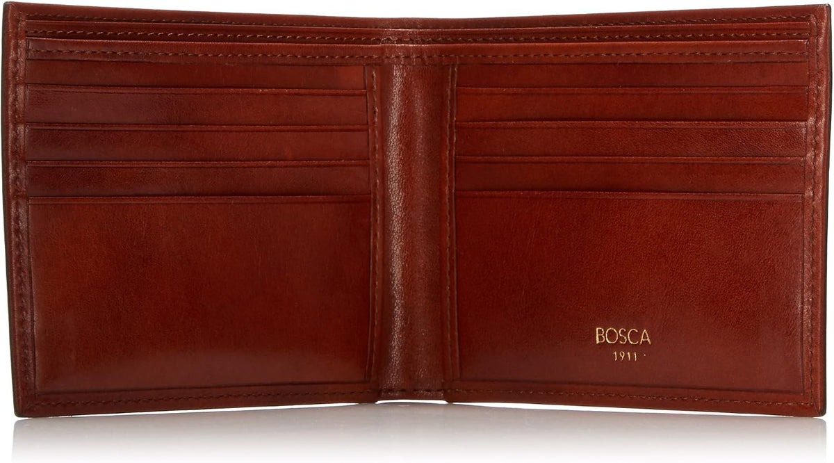 Bosca full grain leather wallet texture close up
