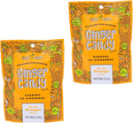 Nutritional and ingredient information on the back of Gem Gem mango ginger chews.