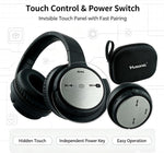 Lifestyle view of the wireless headset positioned for daily commute and travel use