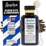 Angelus shoe and boot leather dye packaging overview