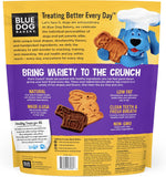 Close up of Blue Dog Bakery assorted flavor dog biscuits