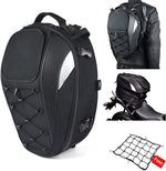 MIHUNTER motorcycle tail bag front view premium expandable helmet backpack black color