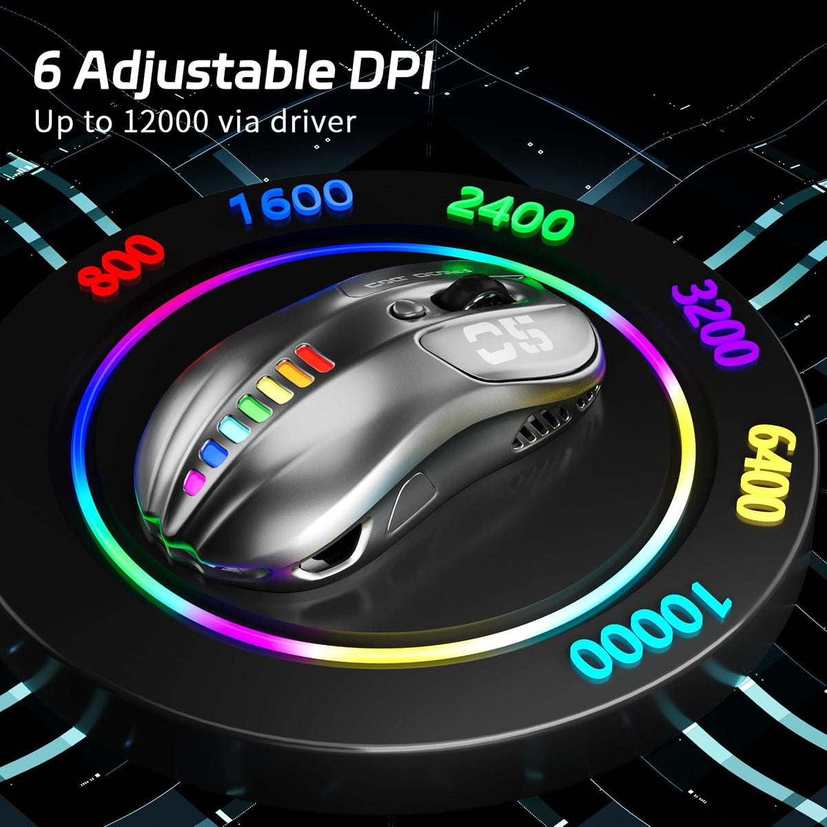 Uciefy tri-mode mouse displaying RGB backlighting effects