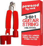 Powered By Rock 3-in-1 guitar string changing tool front view