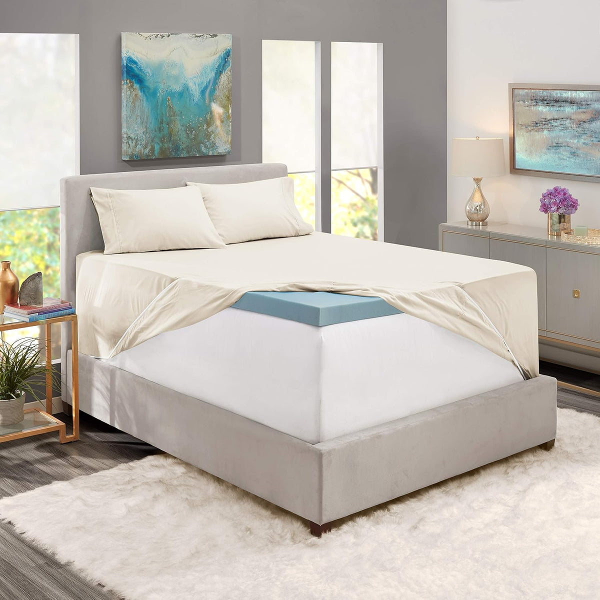Close-up view of double brushed microfiber texture