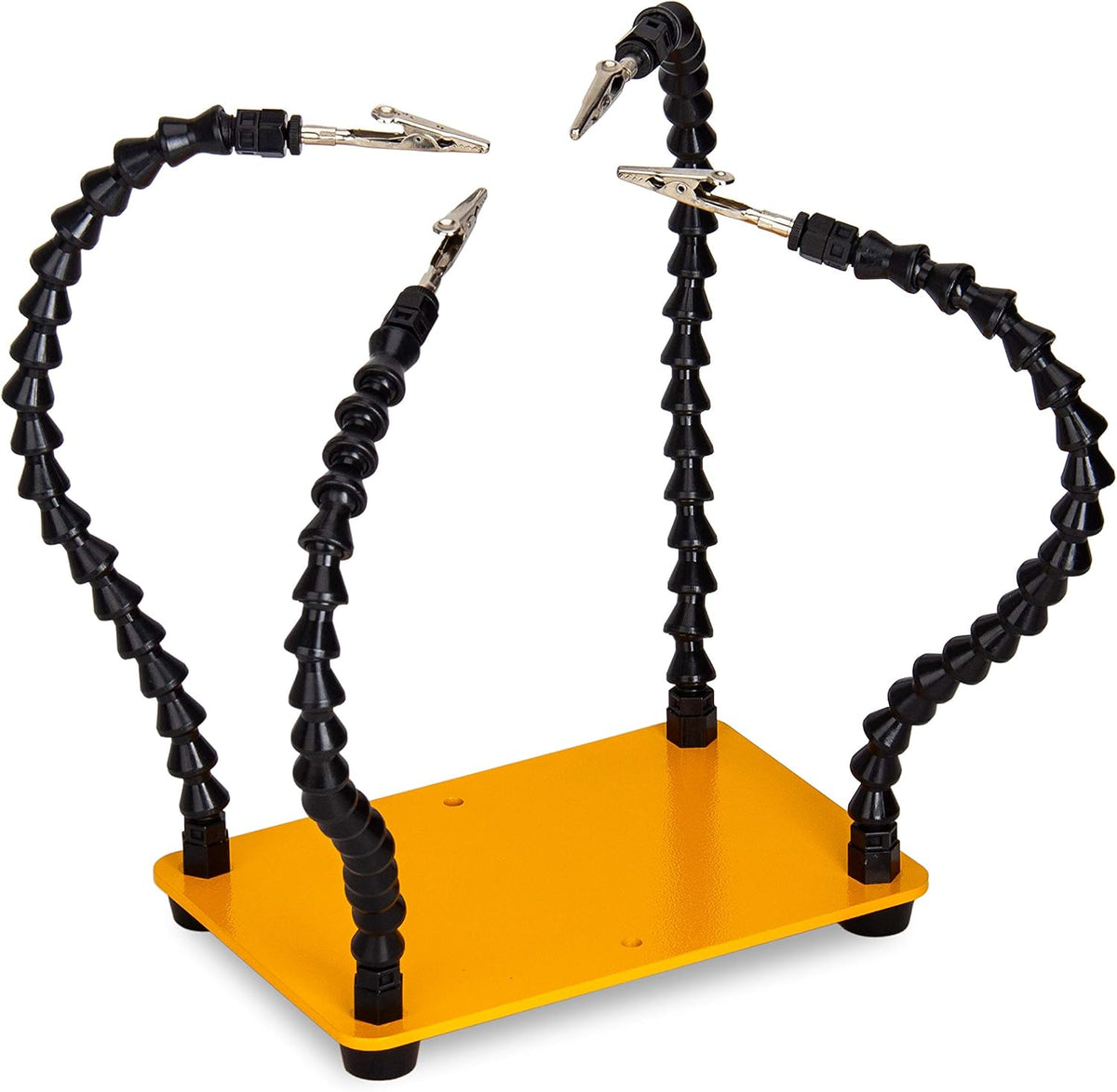 Third Hand Soldering Tool PCB Holder Two Magnetic Based Flexible Metal Arms Helping Hands Crafts Jewelry Hobby Workshop Helping Station Non-Slip Steel Weighted Base - Image 9