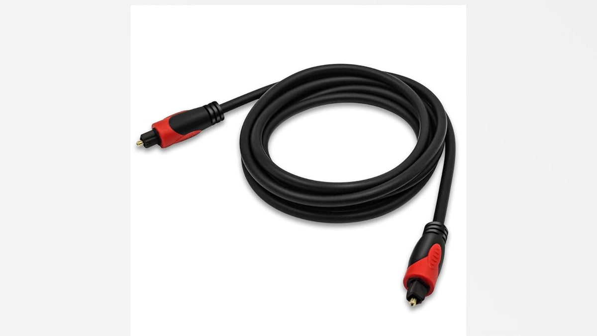 Top down view of Kxable 3ft Toslink digital audio cord