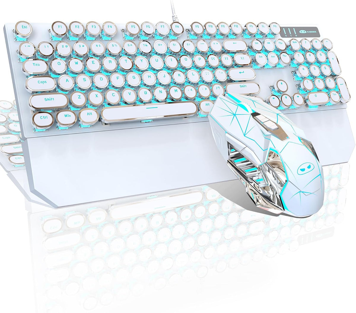 MageGee black mechanical keyboard and mouse set packaging overview