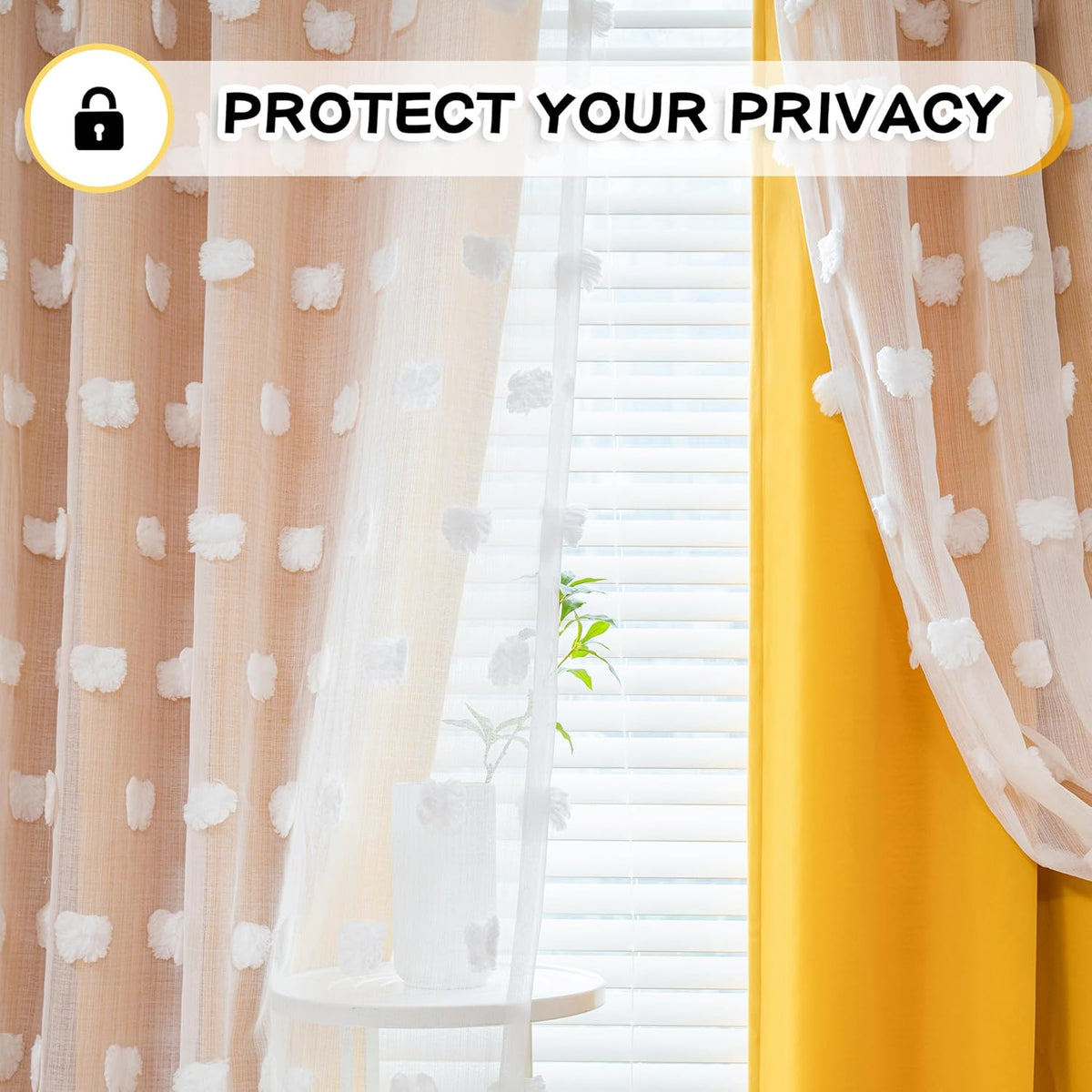 Mysky Home kids room curtains showing sheer overlay