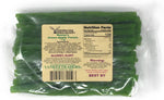 Open resealable pouch of authentic USA imported Kenny's fruit licorice twists.