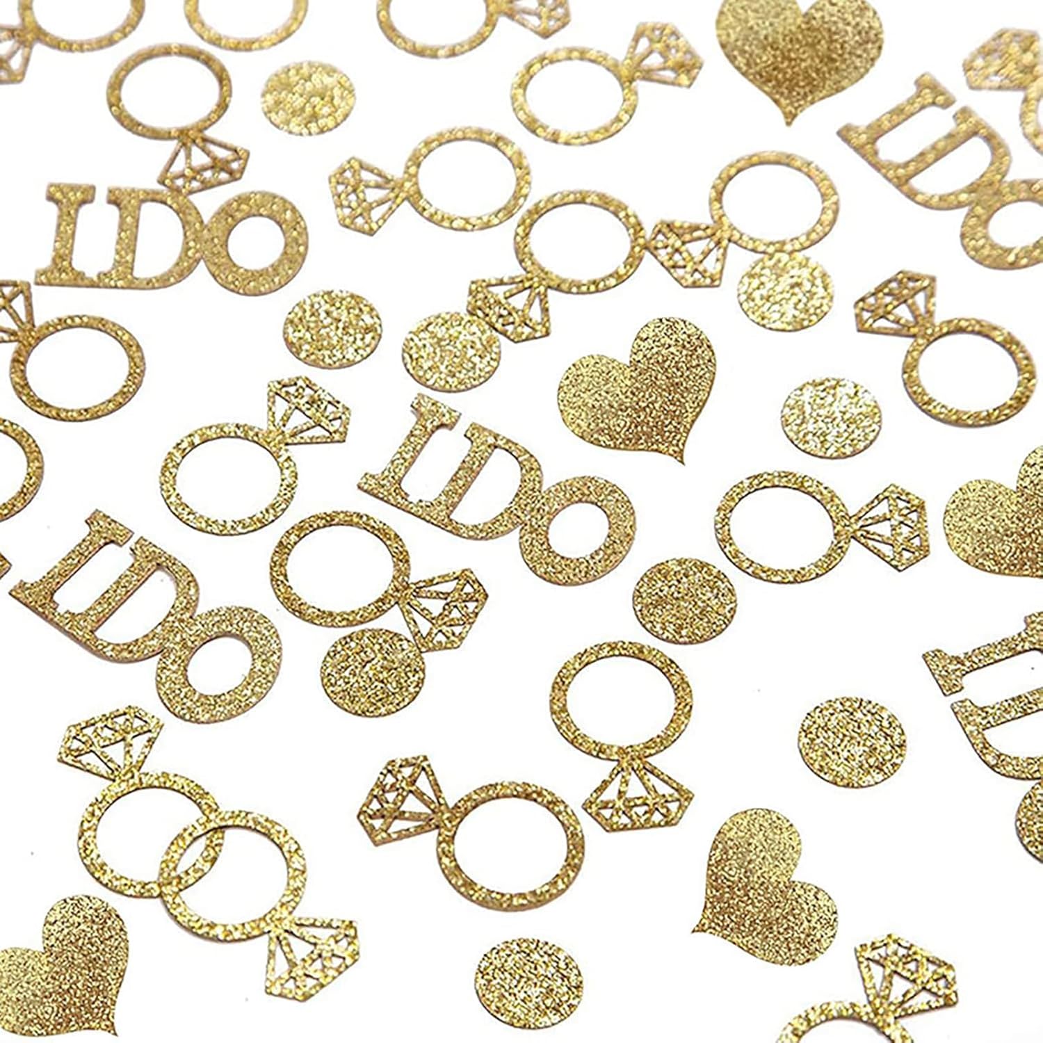 Delphinus gold wedding table confetti front view