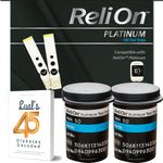 LUAL Platinum Blood Glucose Test Strips 100 Count front packaging view for home health monitoring.
