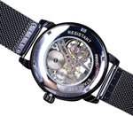 Forsining men wrist watch stainless steel mesh band