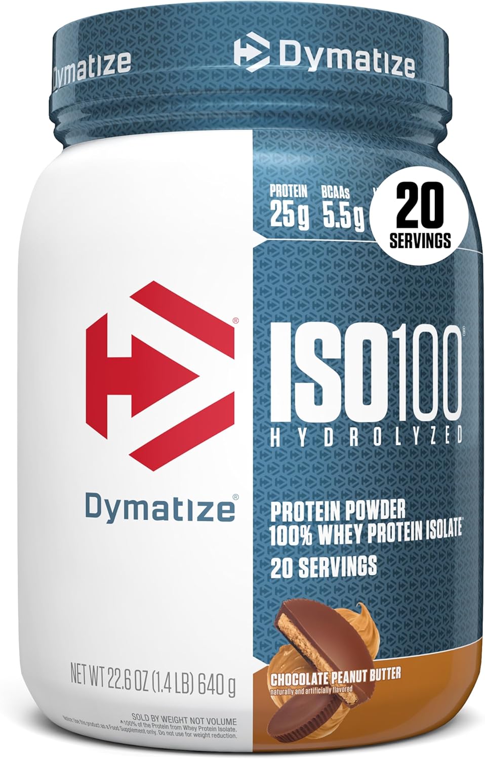 Dymatize ISO100 Hydrolyzed Whey Protein Chocolate Peanut Butter front view