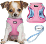 YIMEIS dog harness and leash set front view reflective mesh vest