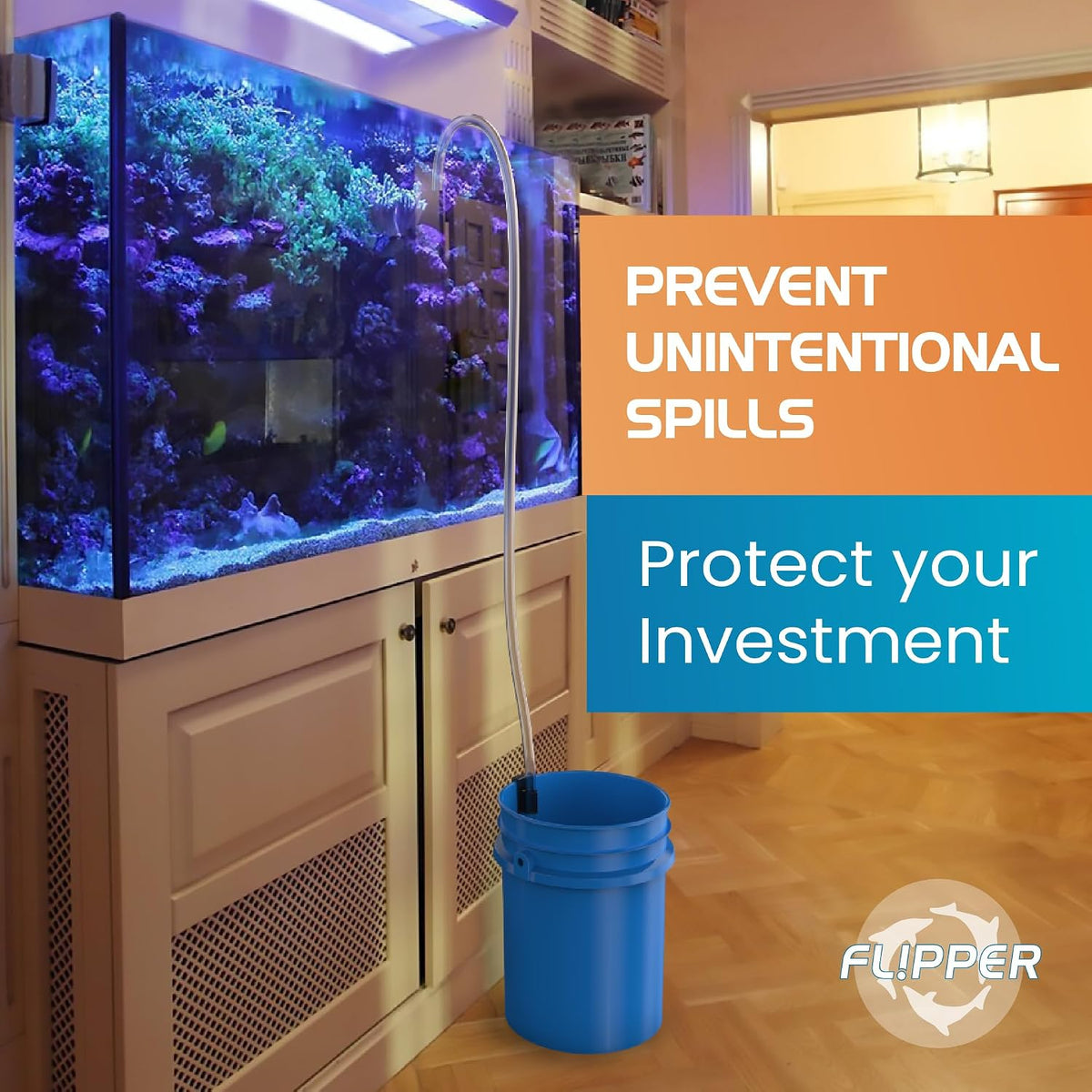 Flipper aquarium maintenance tool caddy in use